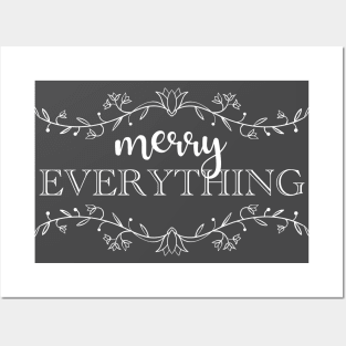 Merry Everything Inclusive Seasons Greetings Happy Holidays Posters and Art